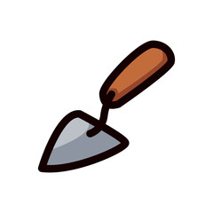 trowel doodle vector illustration, simple concept, isolated on white background