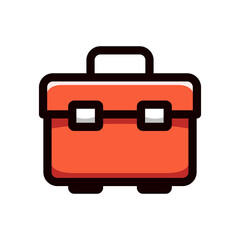 red suitcase and briefcase travel icon vector illustration doodle vector illustration, simple concept, isolated on white background