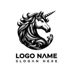 Elegant unicorn logo vector illustration for business identity and branding