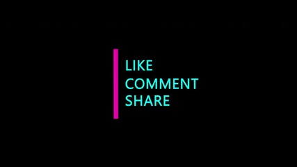 like, comment and share in cyan color text animation with pink color bar ideal for outro for content marketing, youtube twitch instagram and other social media platform - Powered by Adobe