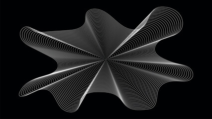 Neon Gradient Wave Line Abstract Shape, Futuristic Tech Flow Background