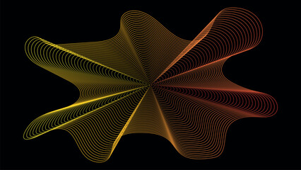 Neon Gradient Wave Line Abstract Shape, Futuristic Tech Flow Background