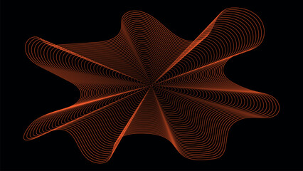 Neon Gradient Wave Line Abstract Shape, Futuristic Tech Flow Background