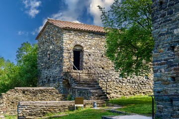 Sant Pere de Casserres, Benedictine monastery in Masías de Roda, Osona, Spain. It is located in...
