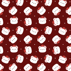 Polar bear pattern background vector design. Polar bear in Christmas day. 