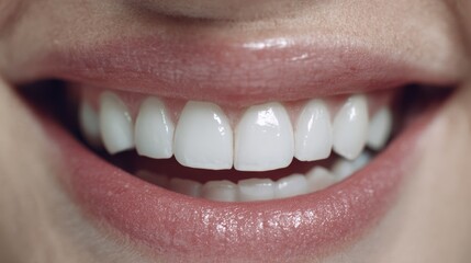 Obraz premium Close-Up of Perfect Smile with Clean White Aesthetic in Dental Studio