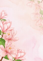 Naklejka premium Illustration of Magnolia Flowers Background
