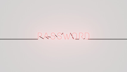 Password ne&oacute;n rojo alfa.