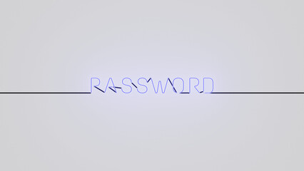 Password ne&oacute;n azul alfa.