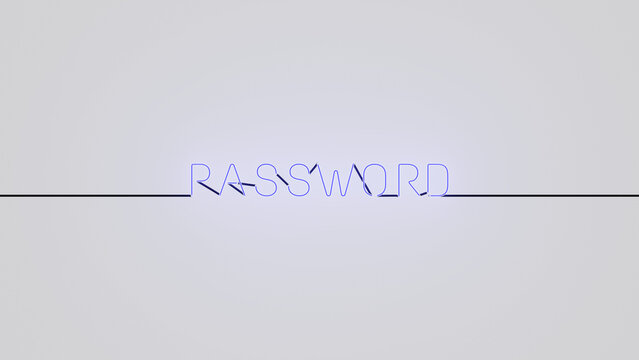 Password ne&oacute;n azul alfa.