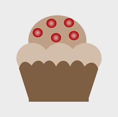 Vanilla Cupcake Icon — Minimal Bakery Dessert Illustration