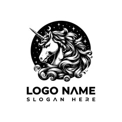 Mystical Unicorn Logo Vector Illustration for Fantasy Brands