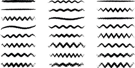 Obraz premium Grunge Brush Strokes Collection Set, Rough Hand Drawn Borders on Transparent Background