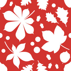 Seamless pattern with fall leaves