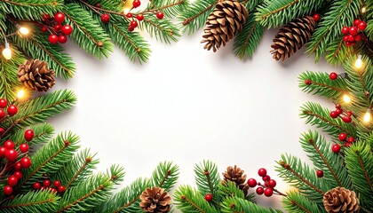 navida, marco, &aacute;rbol, vacaciones, decoraciones, arcen, sucursal, languidecer, de invierno, corona, abeto, celebraciones, acebo, cardar, verde, vector, a&ntilde;o, nuevas, bailes, designio, ilustraci&oacute;n, ciclo