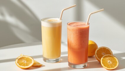 Fototapeta premium Citrus Elixir. A Symphony of Colors and Textures in the Morning Light.