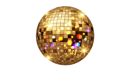 Shiny golden disco ball for party and dance celebration