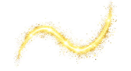 Golden glitter trail, creating a magical and sparkling effect
