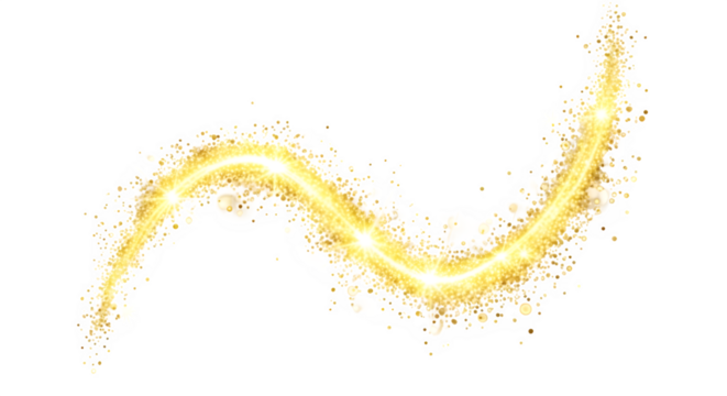 Golden glitter trail, creating a magical and sparkling effect