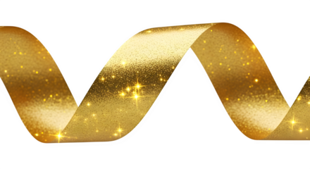 Golden ribbon shiny decorative element for festive design