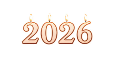 Burning number candles for the year 2026, new year celebration
