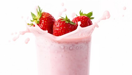 Crimson Berries in Pink Liquid Vortex, a Fresh Dessert Still Life Composition.