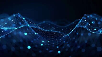 Flowing blue data streams pulsate softly abstract background motion digital network concept representing connectivity technology innovative backdrop - Powered by Adobe