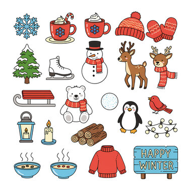 Winter season theme seamless doodle pattern on abstract background, christmas bingo games icons template, graphic design illustration wallpaper 