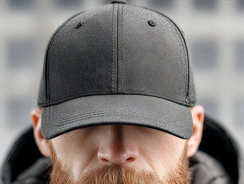 Maqueta realista de una gorra de b&eacute;isbol en una persona. 