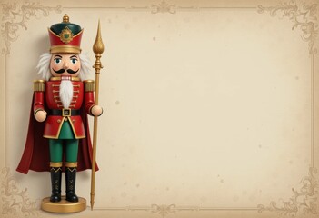 Фотостокер 5 сказал:

Nussknacker in klassischer Uniform steht vor elegantem Vintage Hintergrund mit gro&szlig;em Textfreiraum ideal f&uuml;r Weihnachtskarten Poster Einladungen und festliche Designs Generative 