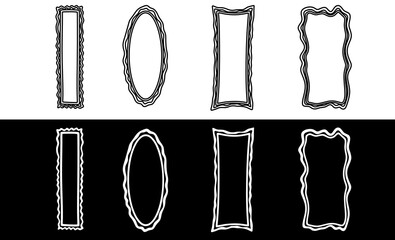 Wavy Edge Frame Box Vector Illustration – Modern Abstract Border Design