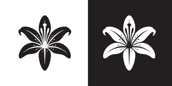 lily icon inverted color negative positive minimalist floral logo