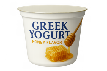 Greek yogurt with honey flavor in cup