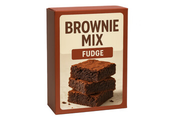 Fudge brownie mix food product with transparent background