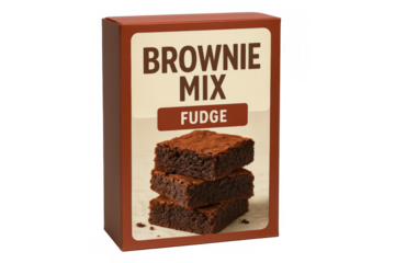 Fudge brownie mix food product with transparent background
