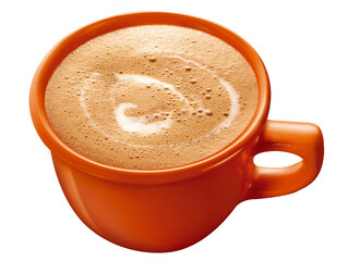 xícara com cappuccino cremoso isolado em fundo transparente