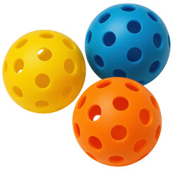 Fototapeta premium Colorful Pickleball Balls in Yellow Blue Orange