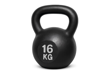 Black 16 kg kettlebell for fitness training and workout
