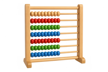Wooden abacus counting tool for learning arithmetic