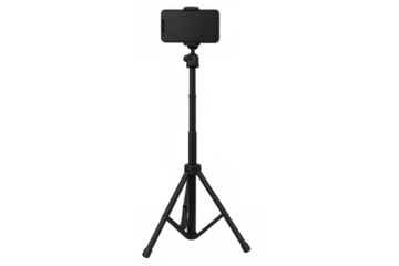 Smartphone on tripod for vlogging and content creation