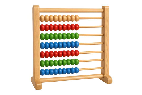 Wooden abacus counting tool for learning arithmetic
