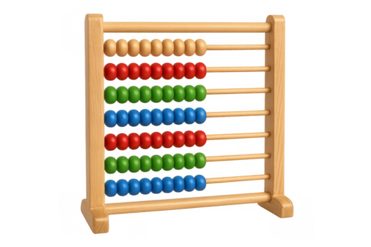 Wooden abacus counting tool for learning arithmetic