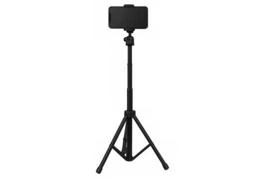 Smartphone on tripod for vlogging and content creation