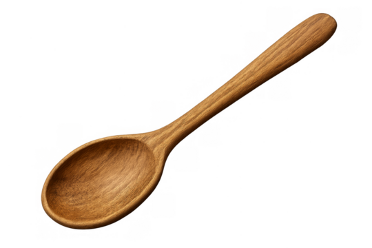 Wooden spoon for cooking and mixing ingredients