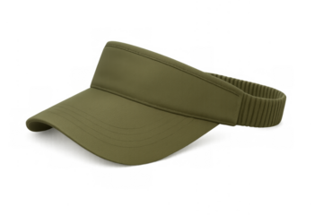 Olive green sun visor protecting eyes from sun