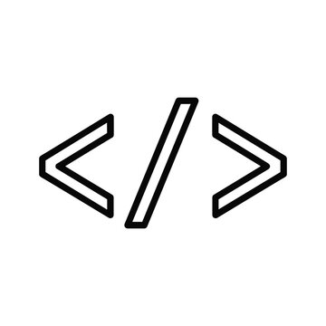 Code brackets symbol representing programming or coding