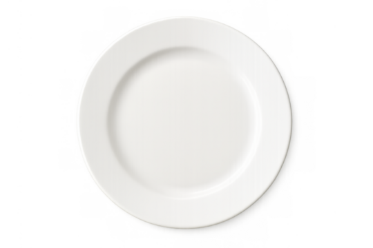 Empty white ceramic dinner plate top view