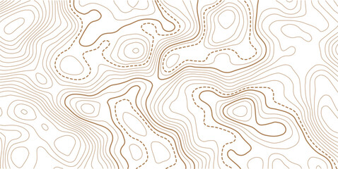 Fototapeta premium Topographic gold luxury map background. Geographic abstract pattern. The topo contour or wallpaper.White background with topographic wavy pattern design.