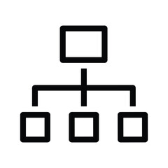 Organizational chart or flowchart icon showing hierarchy