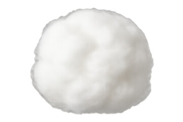 Fluffy white cotton ball isolated on transparent background